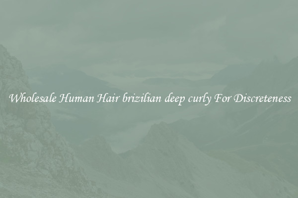 Wholesale Human Hair brizilian deep curly For Discreteness