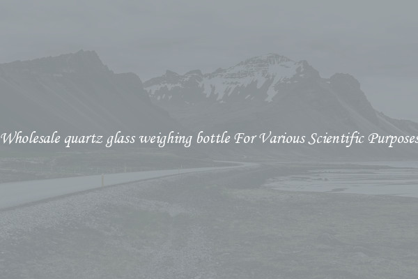 Wholesale quartz glass weighing bottle For Various Scientific Purposes