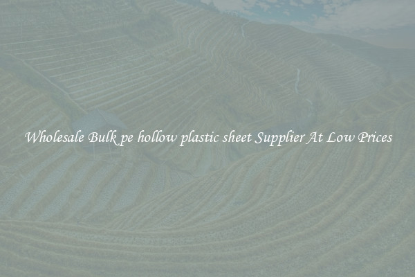 Wholesale Bulk pe hollow plastic sheet Supplier At Low Prices