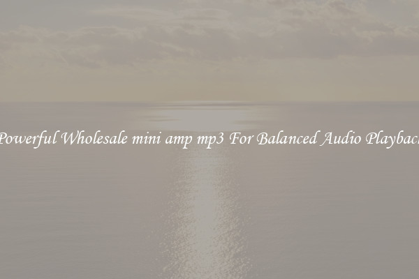 Powerful Wholesale mini amp mp3 For Balanced Audio Playback