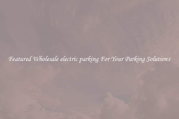 Featured Wholesale electric parking For Your Parking Solutions 