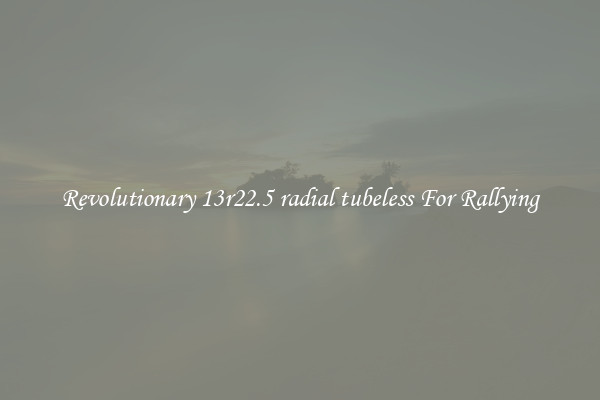 Revolutionary 13r22.5 radial tubeless For Rallying