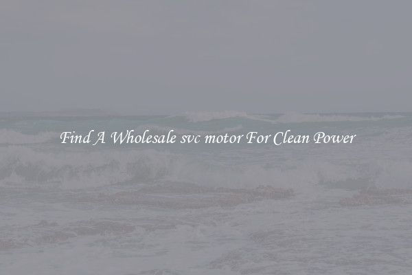 Find A Wholesale svc motor For Clean Power